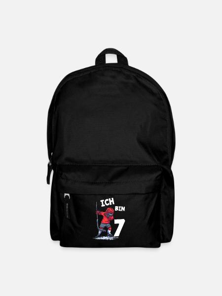 Ich bin 7 Jahre Eishockey 7. Geburtstag - Rucksack - Schwarz