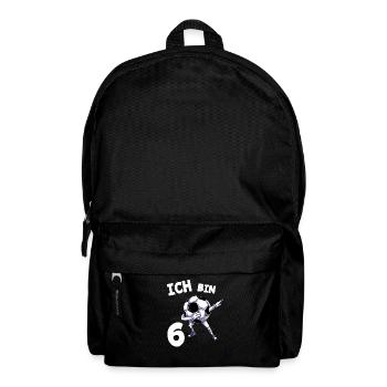 Ich bin 6 Jahre Fußball 6. Geburtstag - Rucksack - Schwarz - Vorne