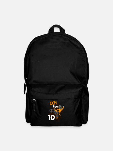 Ich bin 10 Jahre Cross Motorrad 10. Geburtstag - Rucksack - Schwarz