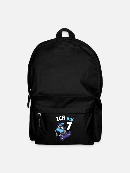 Ich bin 7 Jahre Skateboard 7. Geburtstag - Rucksack - Schwarz