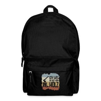 Holz hacken Axt Waldarbeiter Holzfäller - Rucksack - Schwarz - Vorne