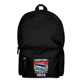 Kapitän Boot Bootsführerschein 2023 - Rucksack - Schwarz - Vorne