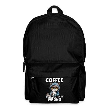 Coffee Drinking Cat Tea - Backpack - black - Front
