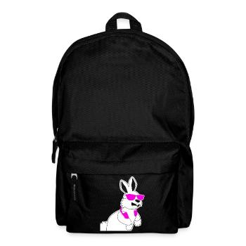 Lapin avec écouteurs et lunettes de soleil - Sac à dos - noir - Devant
