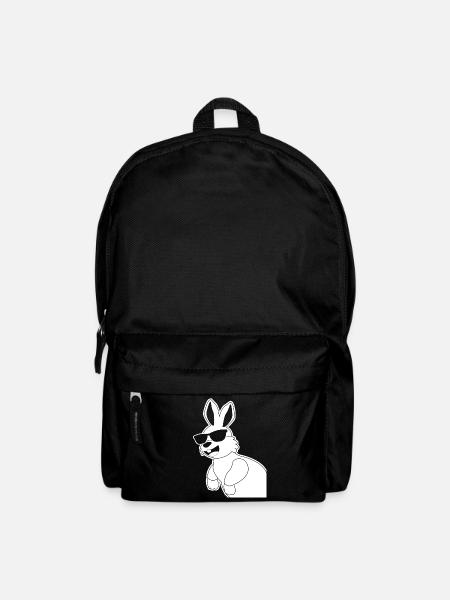 Hase mit Sonnenbrille Hasen Kaninchen - Rucksack - Schwarz