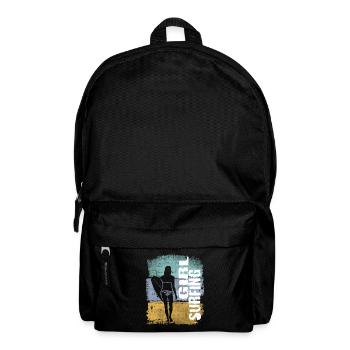 Girl Surfing Vintage Retro Surfer Girl - Backpack - black - Front