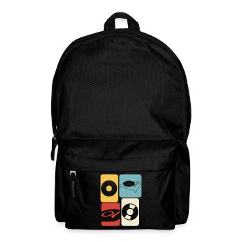 Schallplatte Retro Plattenspieler - Rucksack - Schwarz - Vorne