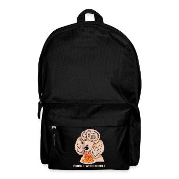 Poodle with Noodle Poodle Pasta Noodles - Backpack - black - Front