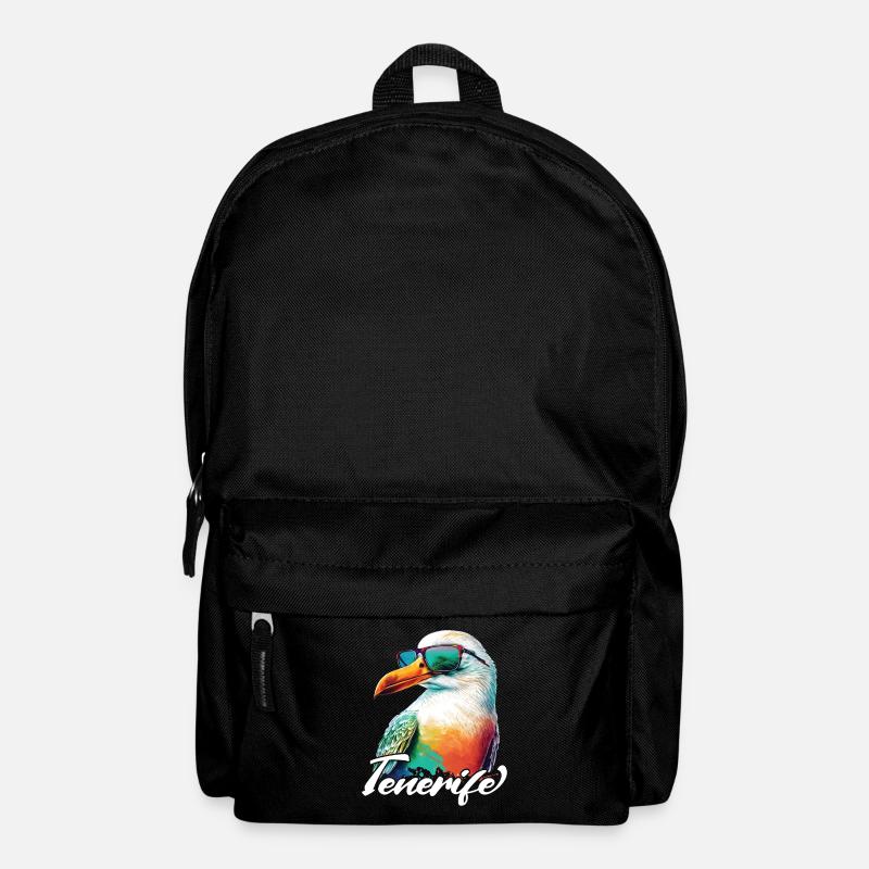 Tenerife Urlaub coole bunte Möwe mit Sonnenbrille - Rucksack - Schwarz