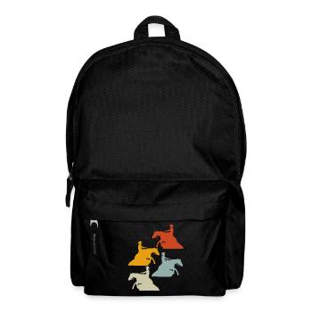 Reining Reiten Retro Westernreiten - Rucksack - Schwarz - Vorne