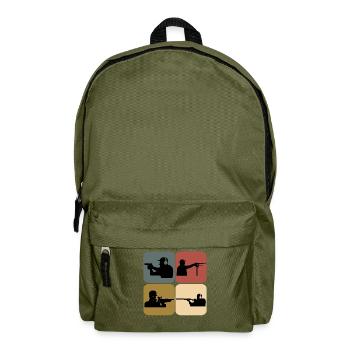 Sport shooter retro shooting club - Backpack - olive green - Front