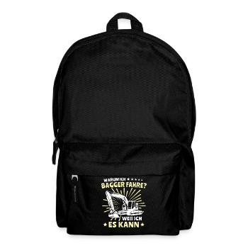 Baggerführer Bagger Baggerfahrer - Rucksack - Schwarz - Vorne