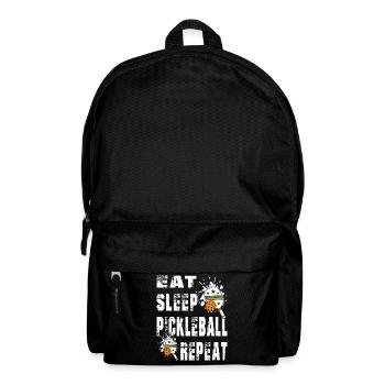Pickleball, T-Shirt, - Rucksack - Schwarz - Vorne