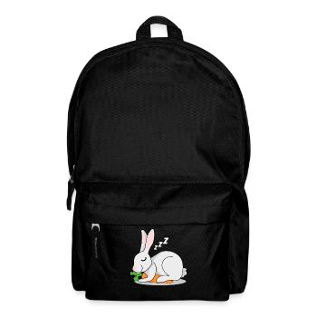 Rabbit with carrot sleeps rabbit rabbit - Backpack - black - Front