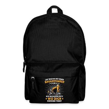 Baggerfuehrer Baggerfahrer - Rucksack - Schwarz - Vorne