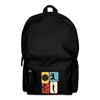 Beach Volleyball retro Volleyballspieler - Rucksack - Schwarz - Vorne
