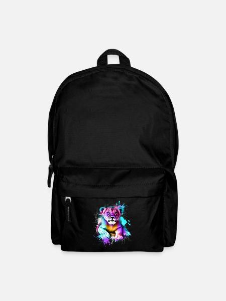 Löwe Bunt - Rucksack - Schwarz