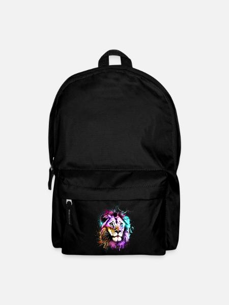 Löwe Bunt - Rucksack - Schwarz