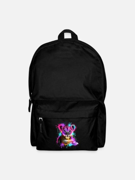 Kleiner Löwe Bunt - Rucksack - Schwarz