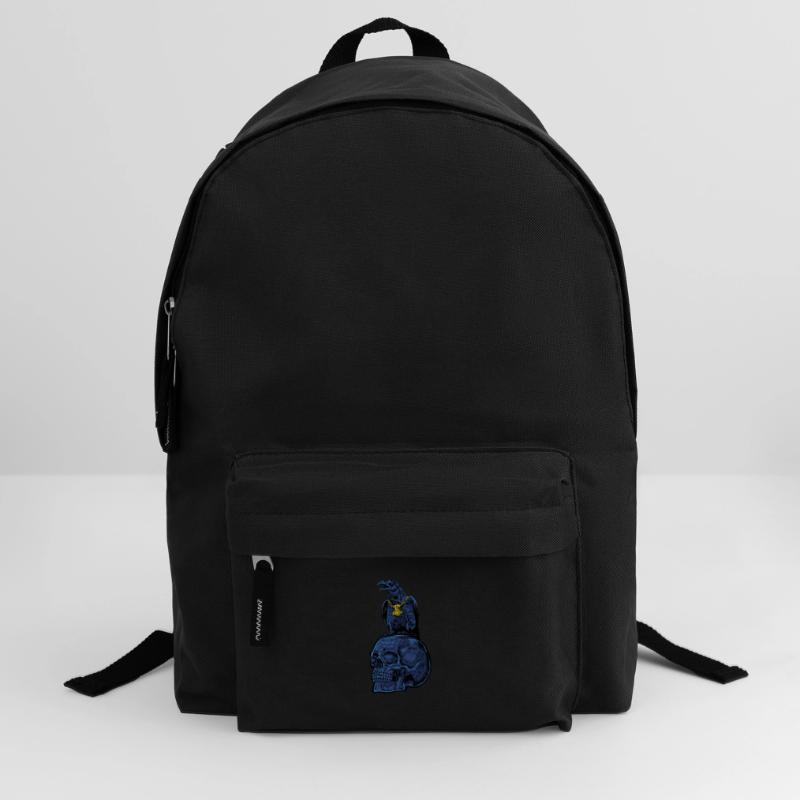 Gothic Rabe mit Mjölnir auf Schädel - Gothic Rucksack