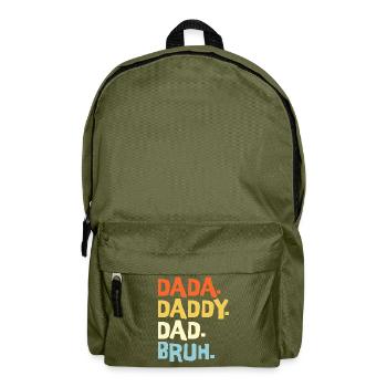 Dada Papa Bruh Father's Day Gift 2023 - Backpack - olive green - Front