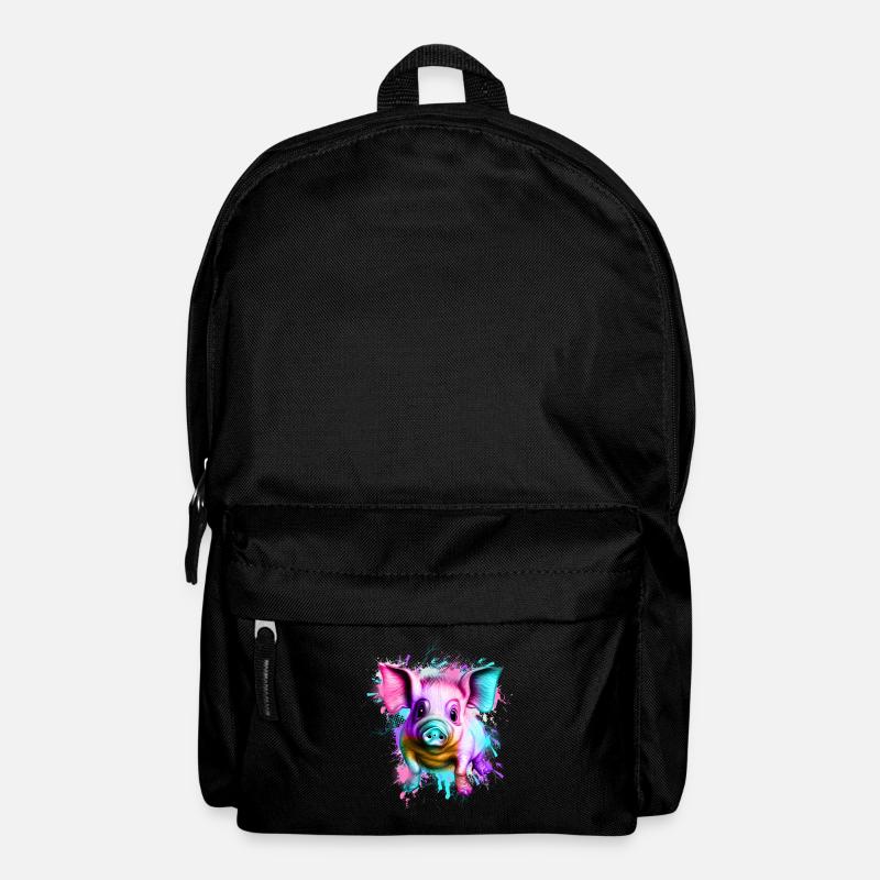 Schwein - Rucksack - Schwarz
