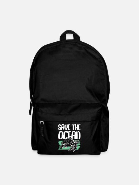 save the ocean schildkröte - Rucksack - Schwarz