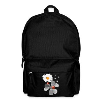 Klee mit Marienkäfer - Rucksack - Schwarz - Vorne
