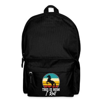 Pferd Reiten - Rucksack - Schwarz - Vorne