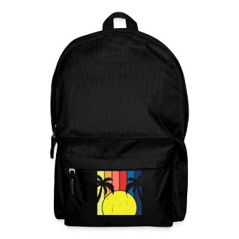 Palmiers Sunrise Retro Vintage - Sac à dos - noir - Devant