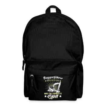 Baggerfahrer Opa - Rucksack - Schwarz - Vorne
