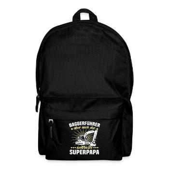 Baggerfahrer Papa - Rucksack - Schwarz - Vorne