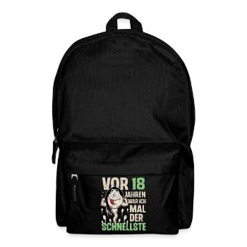 18. Geburtstag 18 Jahre War Ich Mal Der Schnellste - Rucksack - Schwarz - Vorne