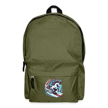 Ski Einhorn Ski Unicorn Arc-en-ciel Winter Magic - Sac à dos - vert olive - Devant