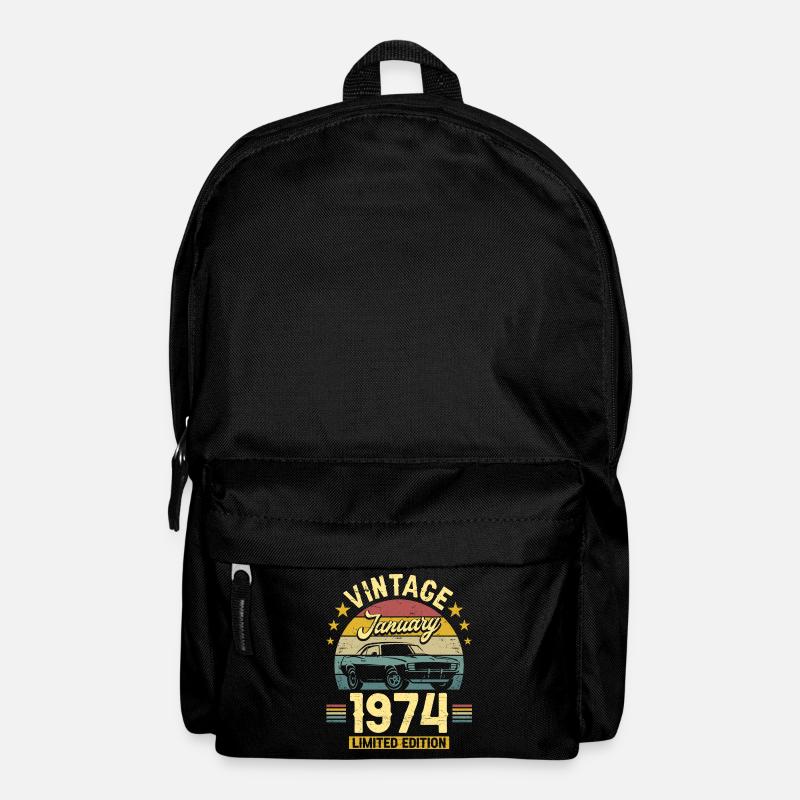 Anniversaire Janvier 1974 50 Ans Anniversaire - Sac à dos - noir