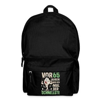 65. Geburtstag 65 Jahre War Ich Mal Der Schnellste - Rucksack - Schwarz - Vorne