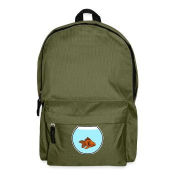 Goldfish Gold Fish Goldfishes Fishbowl - Backpack - olive green - Front