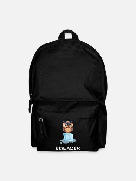 Eisbader Winterschwimmen Eule Winterbaden - Rucksack - Schwarz