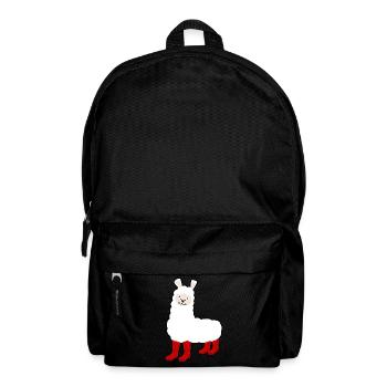 Alpaca with Red Rain Boots - Backpack - black - Front