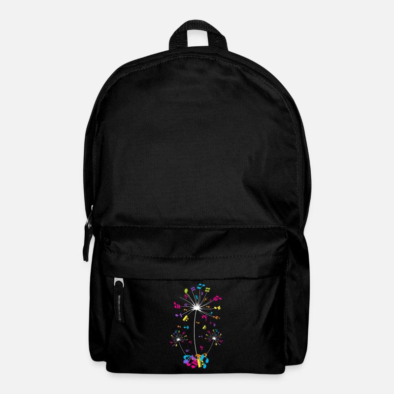Musiknoten Löwenzahnblumen Musiker - Rucksack - Schwarz