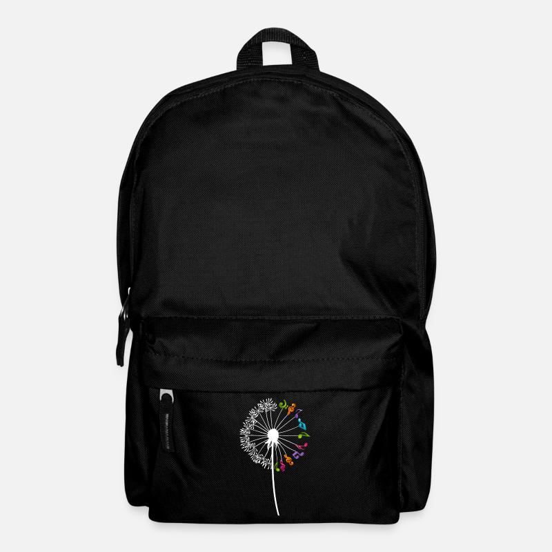 Music notes dandelion flower musicians - Backpack - black