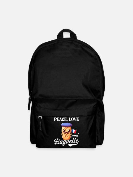 Paix Amour Et Baguette Fière D'Être Français - Sac à dos - noir