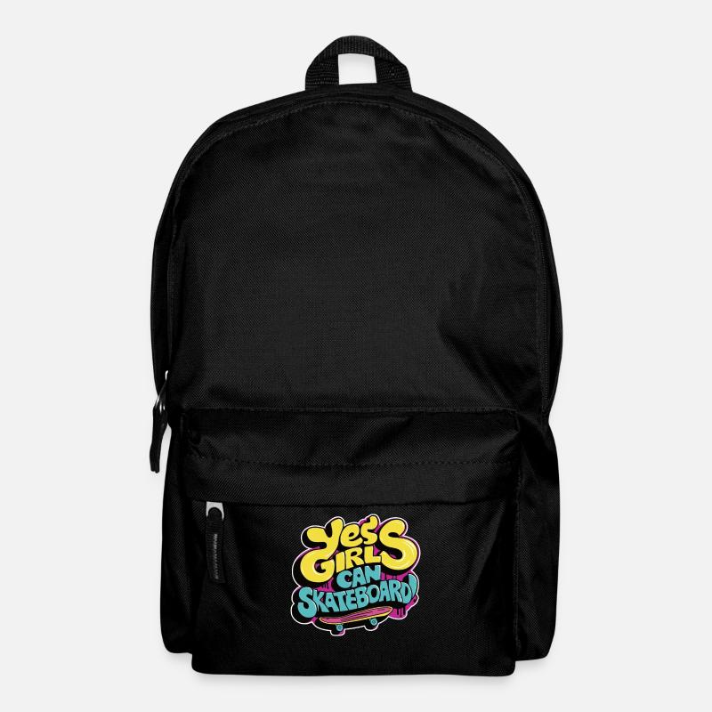 Cooles Skateboard Longboard Skater Mädchen - Rucksack - Schwarz