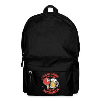 Tischtennis und Bier Ping Pong Spruch Alkohol - Rucksack - Schwarz - Vorne