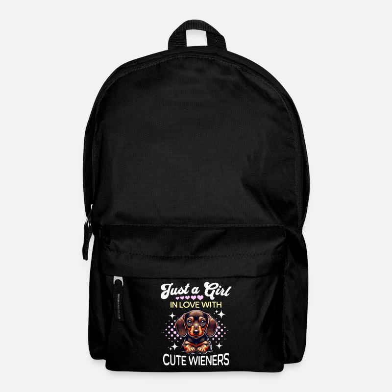 Dackel Mädchen - Rucksack - Schwarz