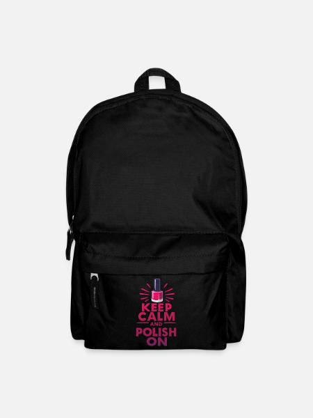 Keep calm and polish on Nail Tech beautician Job - Backpack - black
