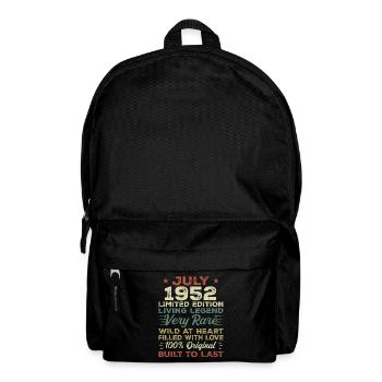 Geschenk Juli 1952 Jubiläum Juli 1952 Geburtstag - Rucksack - Schwarz - Vorne
