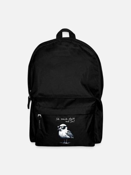 Ik snack platt und Du Coole Nord Möwe Spruch - Rucksack - Schwarz
