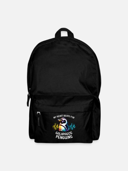 Galapagos Pinguin Herzlinie - Rucksack - Schwarz