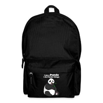 Giant Panda with Bamboo Panda Bear - Rucksack - Schwarz - Vorne